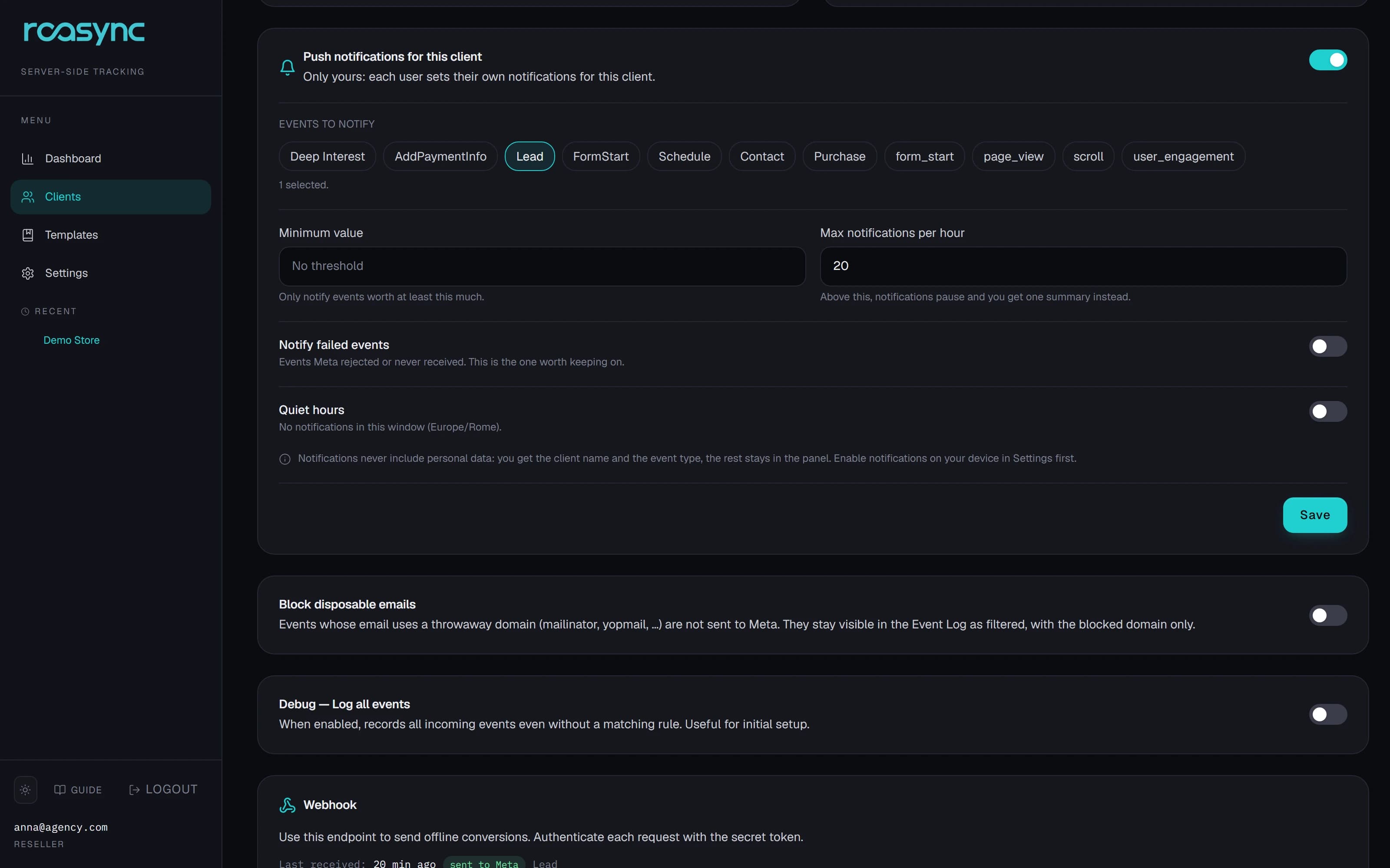 Screenshot: Notifiche